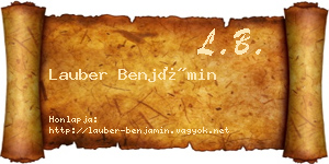 Lauber Benjámin névjegykártya